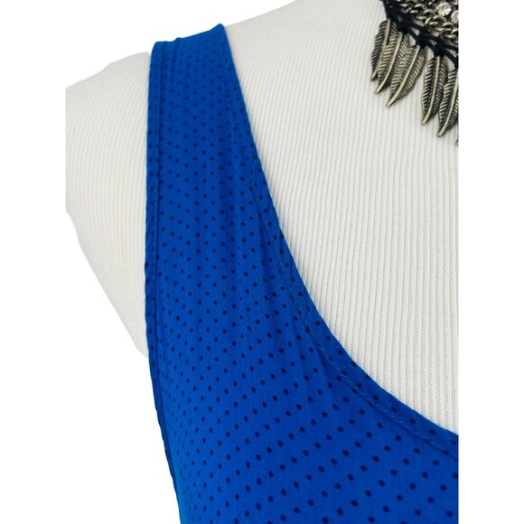 Free People Intimately Blue Polka Dot Tiered Ruffle Hem Voile & Lace Slip Dress - Picture 4 of 16